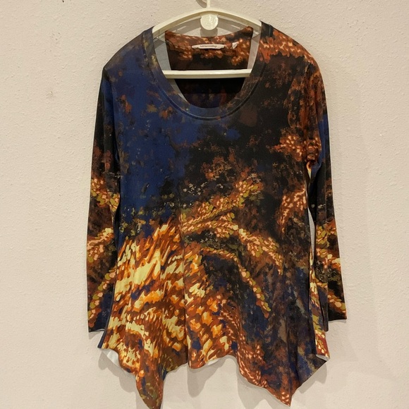 Soft Surroundings Theo Starry Night Tunic Asymmetrical Hem Scoop Neck Women’s M - Picture 1 of 11